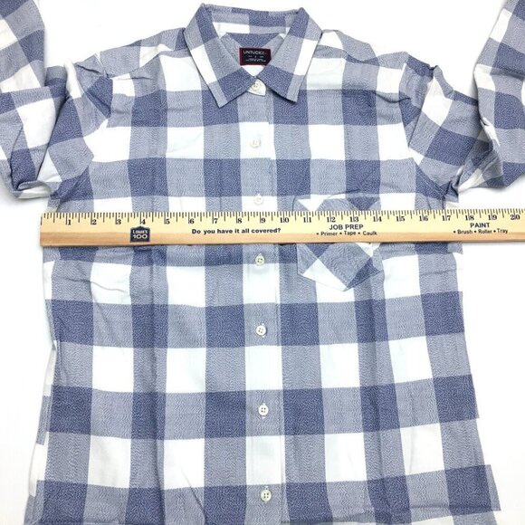 New UNTUCKit Women's Blue Plaid Shirt Volnay Button Up Long Sleeves size 2 - Picture 4 of 7
